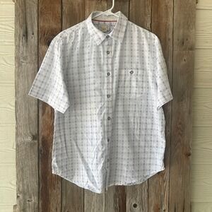 Carbon2Colbalt‎ Medium Men's Button Down Shirt Blue White Pattern